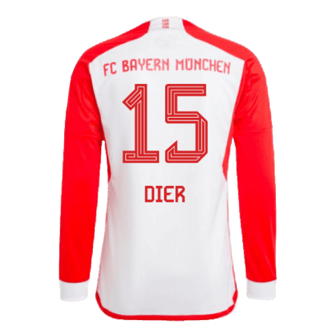 2023-2024 Bayern Munich Long Sleeve Home Shirt (Dier 15)
