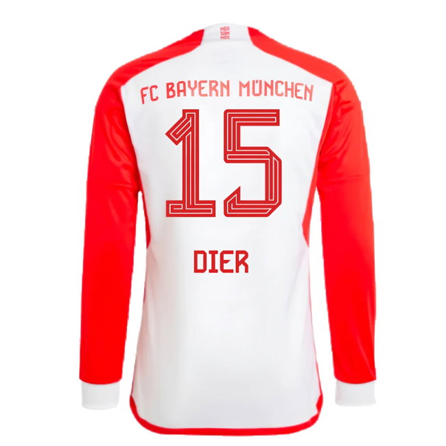 2023-2024 Bayern Munich Long Sleeve Home Shirt (Kids) (Dier 15)