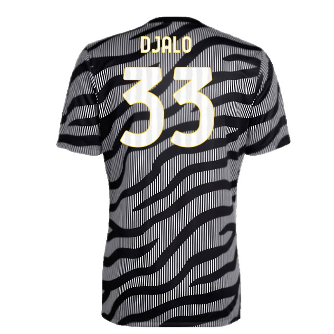 2023-2024 Juventus Pre-Match Shirt (Black) (Djalo 33)