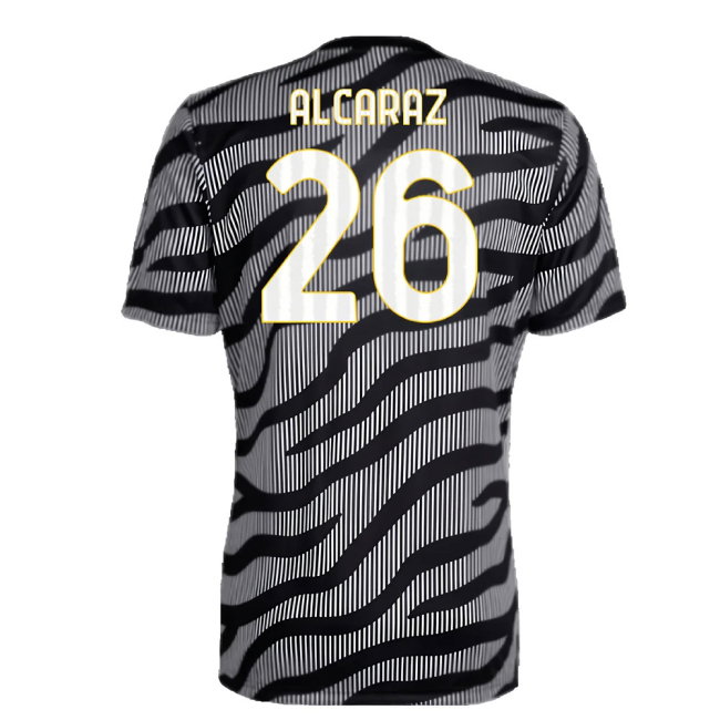 2023-2024 Juventus Pre-Match Shirt (Black) (Alcaraz 26)