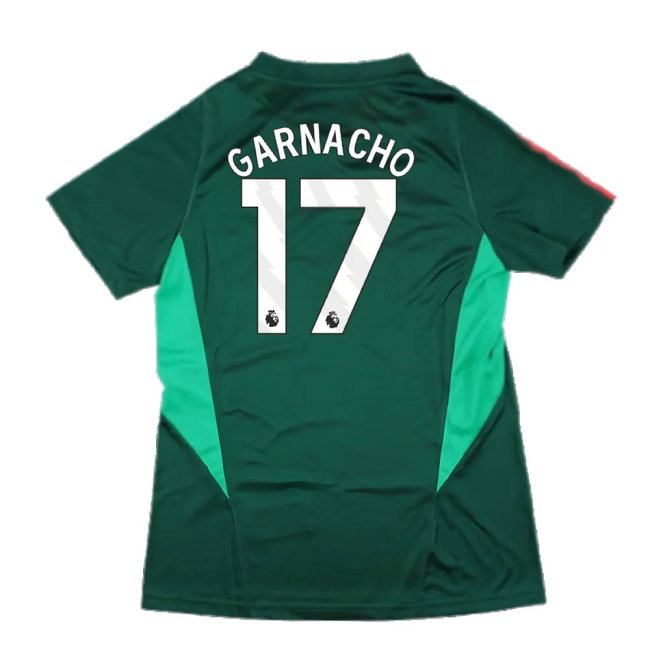 2023-2024 Man Utd Training Shirt (Green) - Ladies (Garnacho 17)