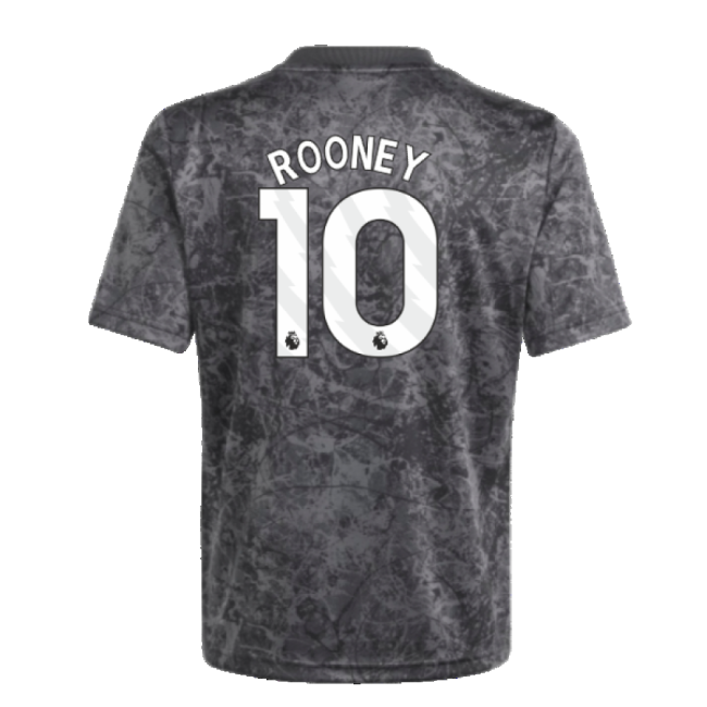 2023-2024 Man Utd Pre-Match Shirt (Black) - Kids (Rooney 10)