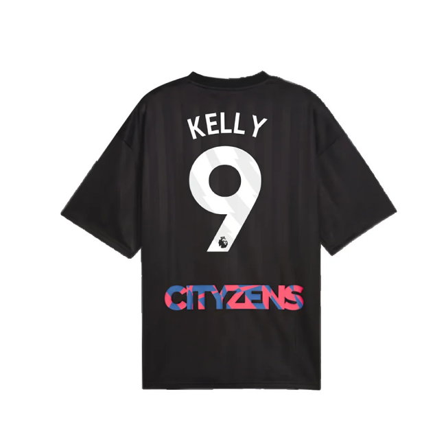 2023-2024 Man City FtblNrgy Jersey (Black) (Kelly 9)