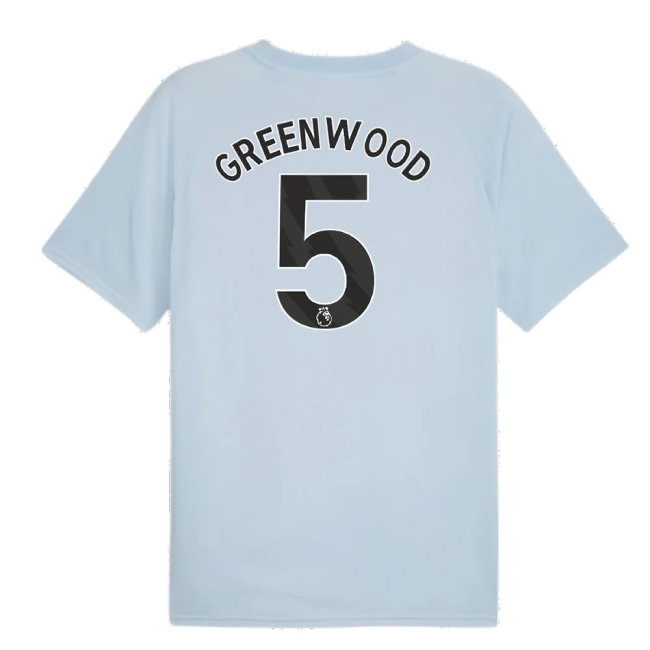 2023-2024 Man City Prematch SS Jersey (Silver Sky) (Greenwood 5)
