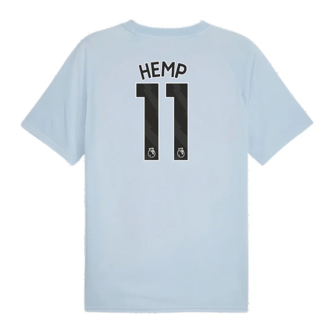 2023-2024 Man City Prematch SS Jersey (Silver Sky) (Hemp 11)