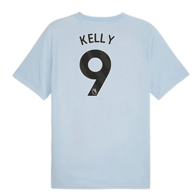 2023-2024 Man City Prematch SS Jersey (Silver Sky) (Kelly 9)