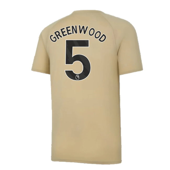 2023-2024 Man City Prematch SS Jersey (Granola) - Kids (Greenwood 5)