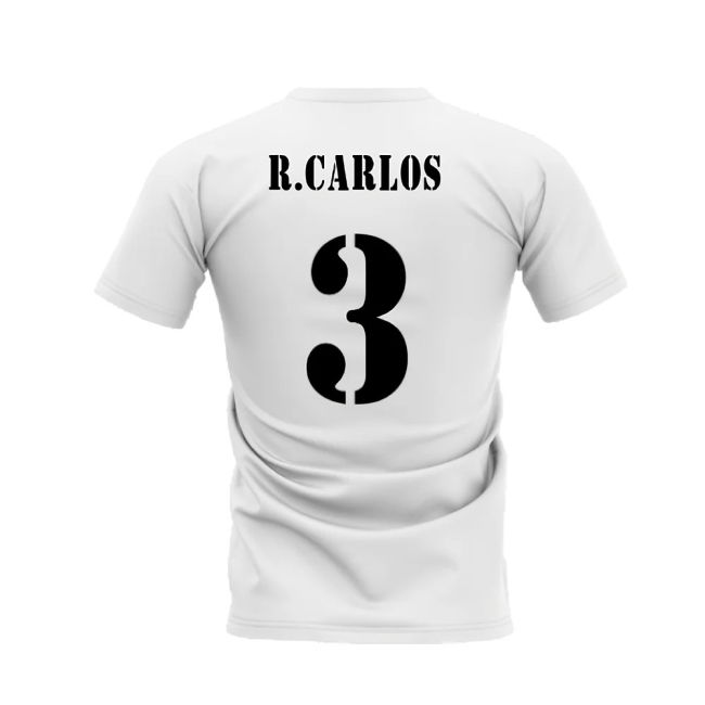 Real Madrid 2002-2003 Retro Shirt T-shirt (White) (R.CARLOS 3)