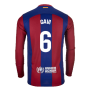2023-2024 Barcelona Home Long Sleeve Shirt (Gavi 6)