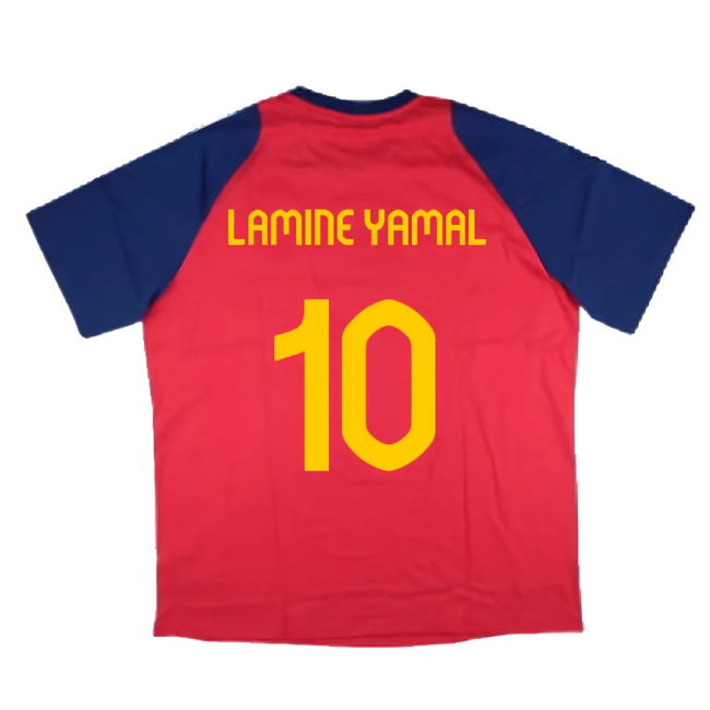2024-2025 Spain Training Tee (Red) (Lamine Yamal 10)