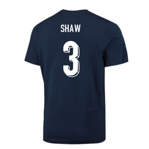 2024-2025 England Football T-Shirt (Navy) (Shaw 3)