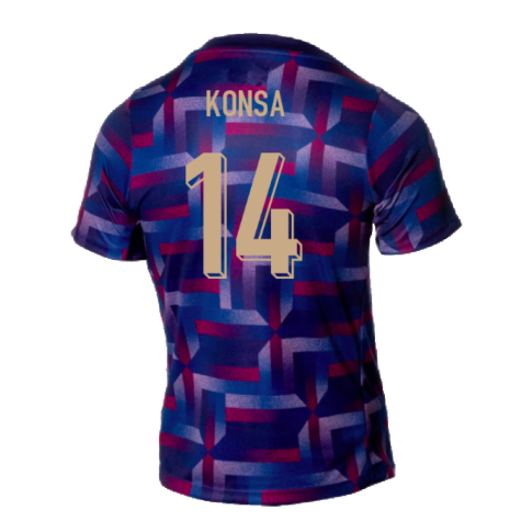 2024-2025 England Academy Pro Pre-Match Shirt (Purple Ink) (Konsa 14)