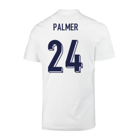 2024-2025 England Soccer T-Shirt (White) (Palmer 24)