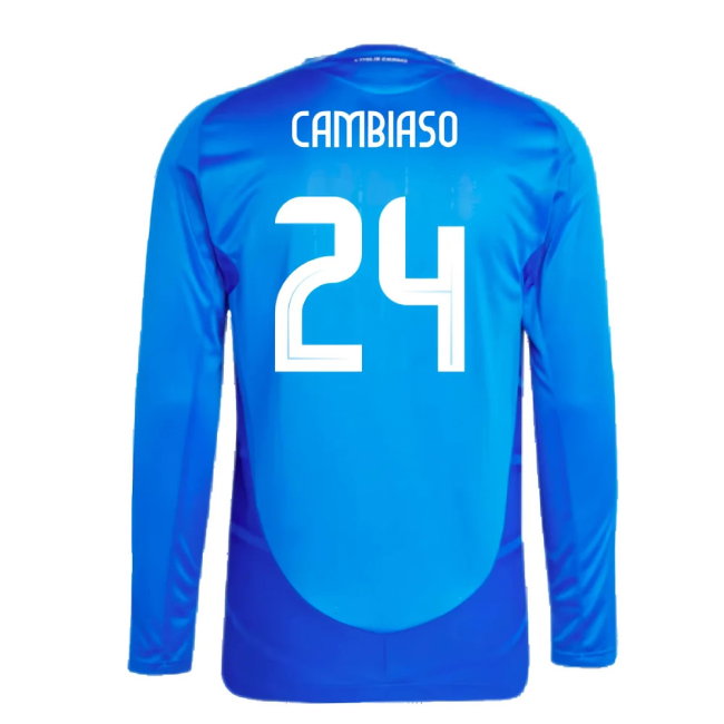 2024-2025 Italy Authentic Long Sleeve Home Shirt (CAMBIASO 24)