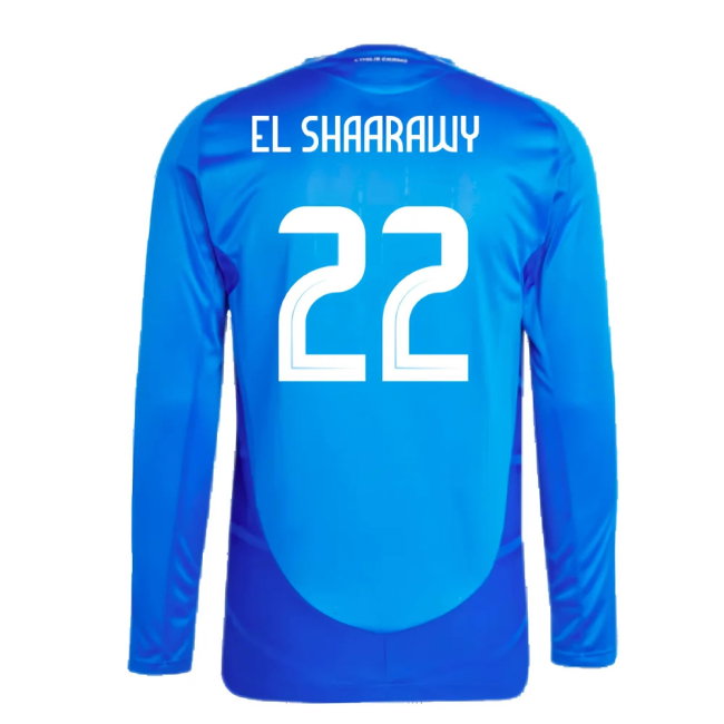 2024-2025 Italy Authentic Long Sleeve Home Shirt (EL SHAARAWY 22)