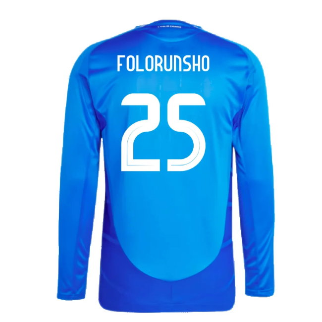 2024-2025 Italy Authentic Long Sleeve Home Shirt (FOLORUNSHO 25)