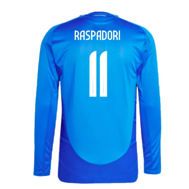 2024-2025 Italy Authentic Long Sleeve Home Shirt (RASPADORI 11)