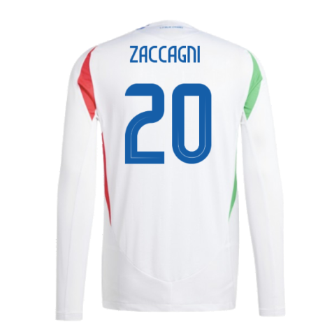 2024-2025 Italy Authentic Long Sleeve Away Shirt (ZACCAGNI 20)