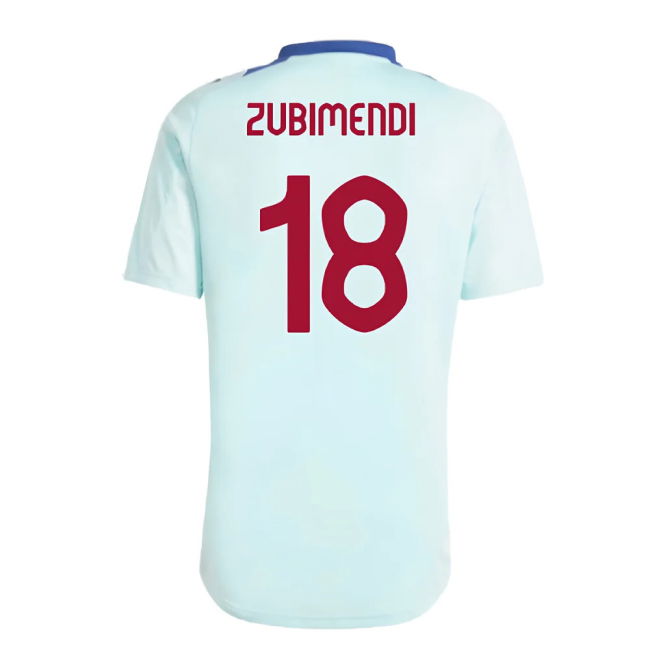 2024-2025 Spain Training Jersey (Halo Mint) (Zubimendi 18)