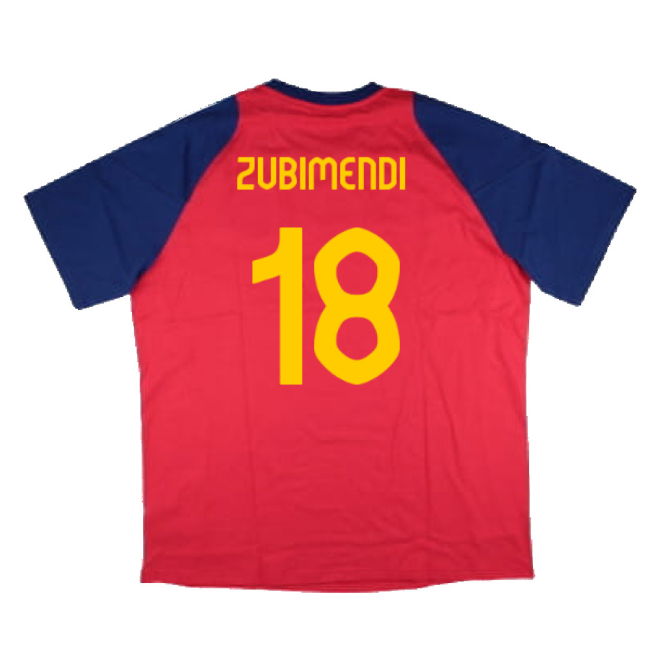 2024-2025 Spain Training Tee (Red) (Zubimendi 18)