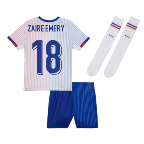 2024-2025 France Away Little Boys Mini Kit (Zaire Emery 18)