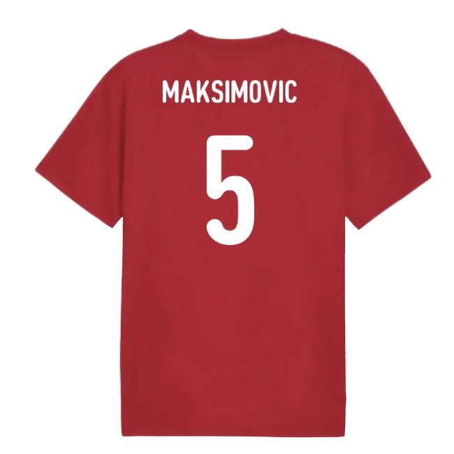 2024-2025 Serbia Pre-Match Jersey (Dark Cherry) (Maksimovic 5)