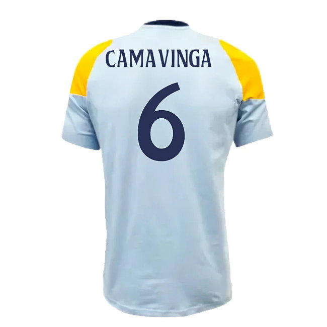 2024-2025 Real Madrid Training Tee (Glow Blue) (Camavinga 6)
