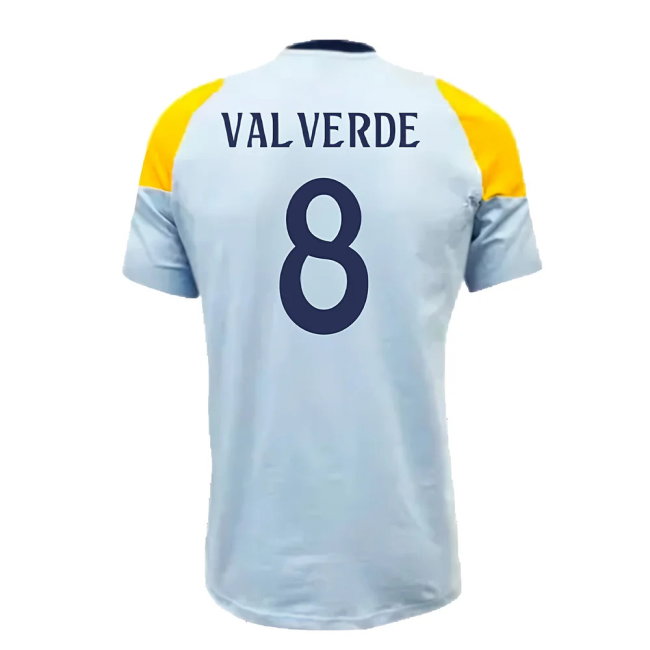 2024-2025 Real Madrid Training Tee (Glow Blue) (Valverde 8)