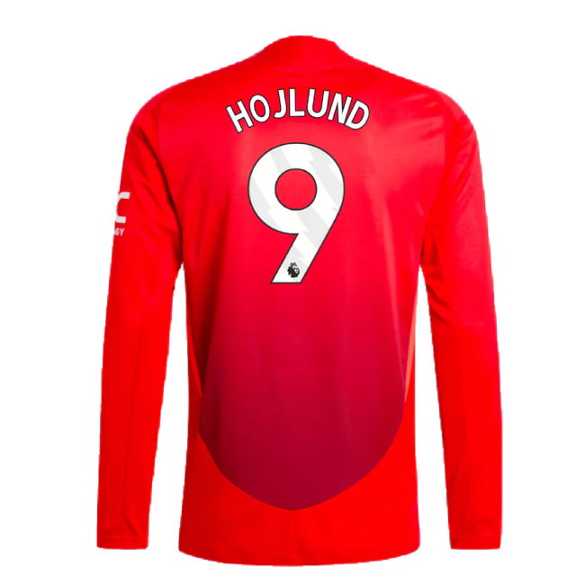 2024-2025 Man Utd Authentic Long Sleeve Home Shirt (Hojlund 9)