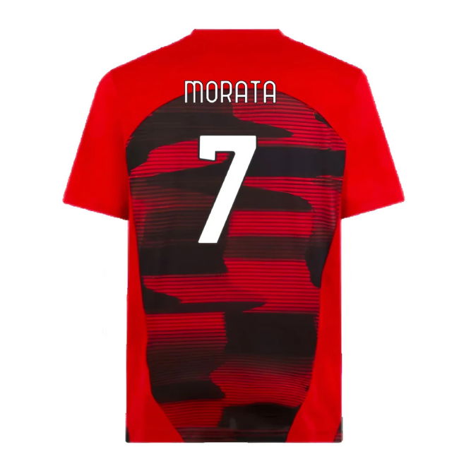 2024-2025 AC Milan Prematch SS Shirt (Red) (Morata 7)
