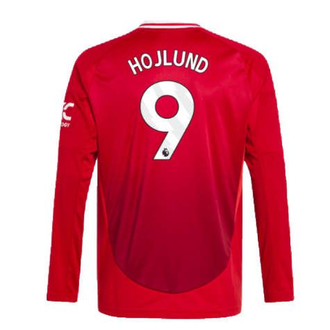 2024-2025 Man Utd Long Sleeve Home Shirt (Kids) (Hojlund 9)