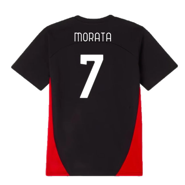 2024-2025 AC Milan Training Shirt (Black) - Kids (Morata 7)