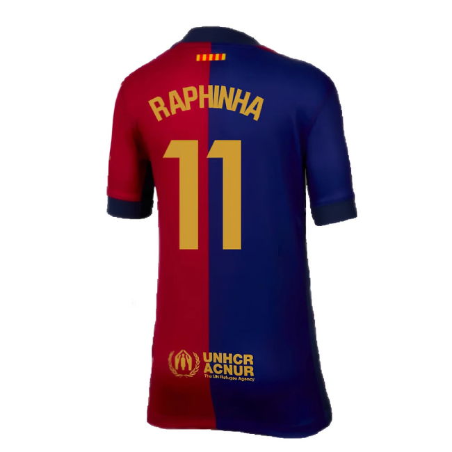 2024-2025 Barcelona Home Shirt (Kids) (Raphinha 11)