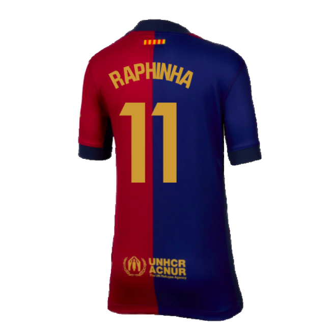 2024-2025 Barcelona Home Shirt (Kids) (Raphinha 11)