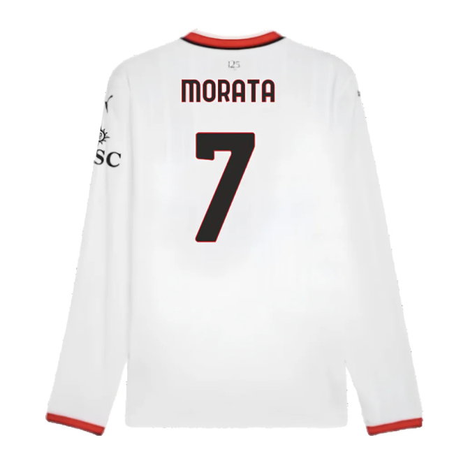 2024-2025 AC Milan Away Long Sleeve Shirt (Morata 7)