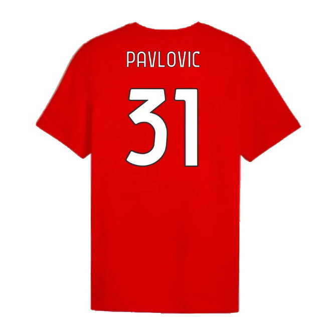 2024-2025 AC Milan ftblCulture Tee (Red) (Pavlovic 31)