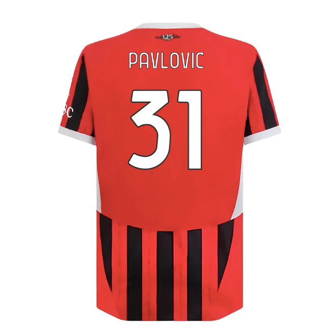 2024-2025 AC Milan Home Authentic Shirt (Pavlovic 31)