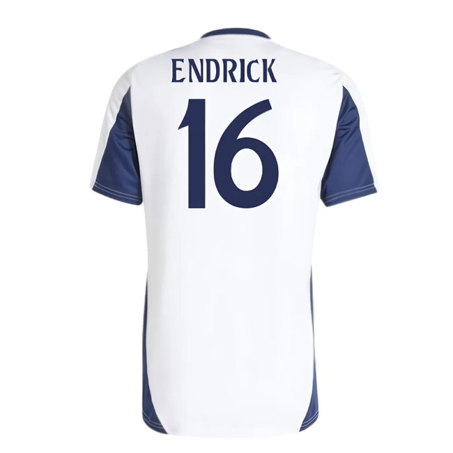 2024-2025 Real Madrid Training Tee (White) (Endrick 16)