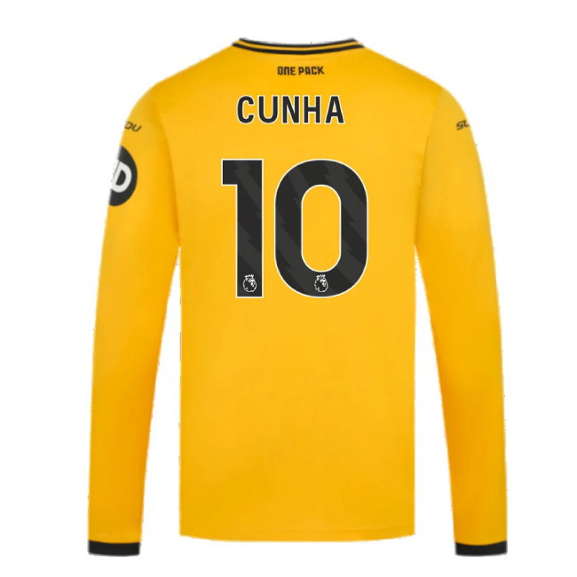 2024-2025 Wolves Long Sleeve Home Shirt (Cunha 10)