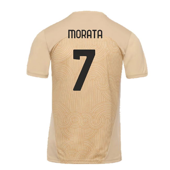 2024-2025 AC Milan Pre-Match Shirt (Putty) (Morata 7)