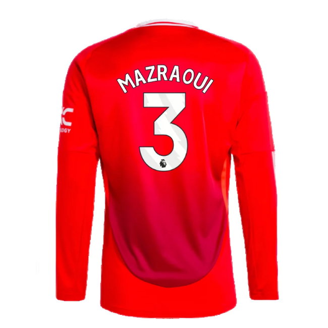 2024-2025 Man Utd Long Sleeve Home Shirt (Mazraoui 3)