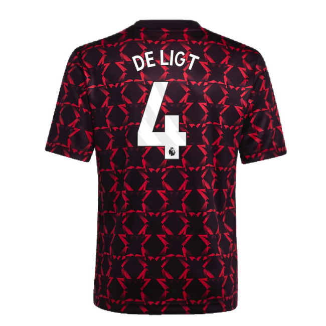 2024-2025 Man Utd Pre-Match Shirt (Black) - Kids (De Ligt 4)