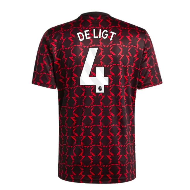 2024-2025 Man Utd Pre-Match Shirt (Black) (De Ligt 4)