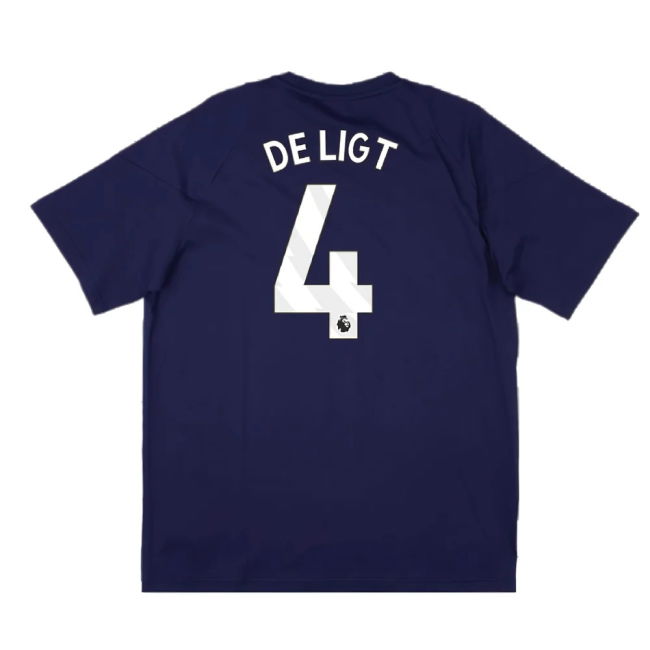 2024-2025 Man Utd Training Tee (Night Indigo) (De Ligt 4)
