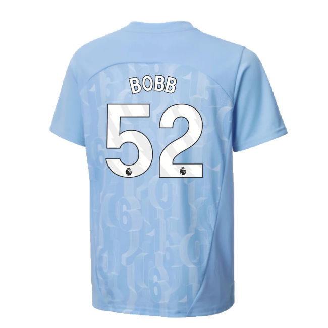 2024-2025 Man City Prematch SS Shirt (Light Blue) - Kids (Bobb 52)
