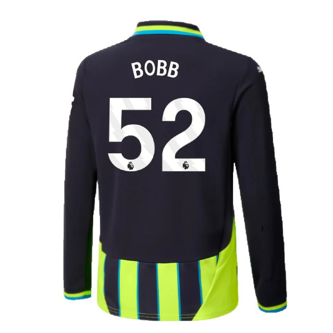 2024-2025 Man City Away Long Sleeve Shirt (Kids) (Bobb 52)