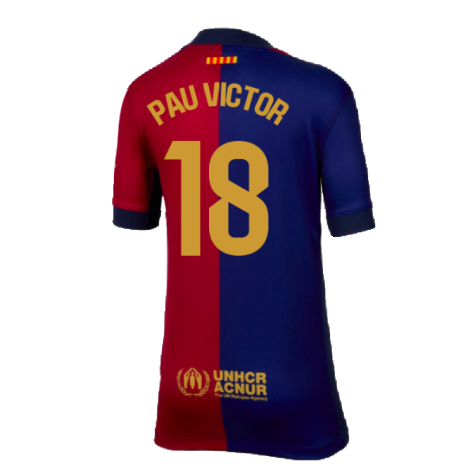 2024-2025 Barcelona Home Shirt (Kids) (Pau Victor 18)