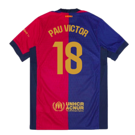 2024-2025 Barcelona Vapor Match Home Shirt (Pau Victor 18)