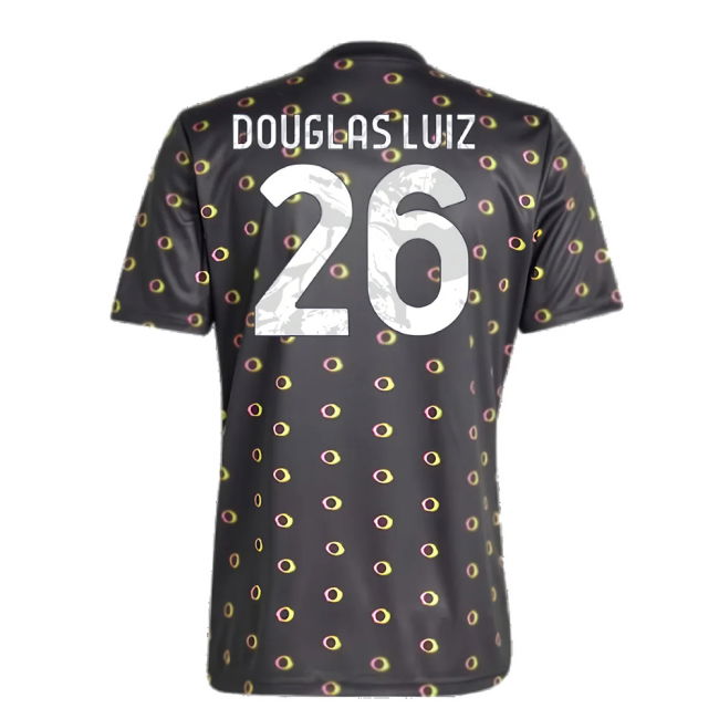 2024-2025 Juventus Pre-Match Shirt (Black) (Douglas Luiz 26)
