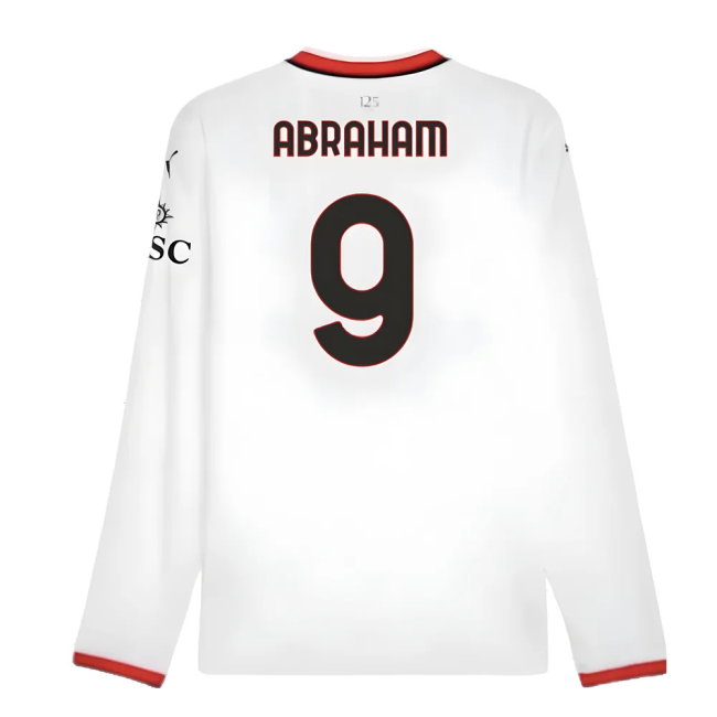 2024-2025 AC Milan Away Long Sleeve Shirt (Abraham 9)
